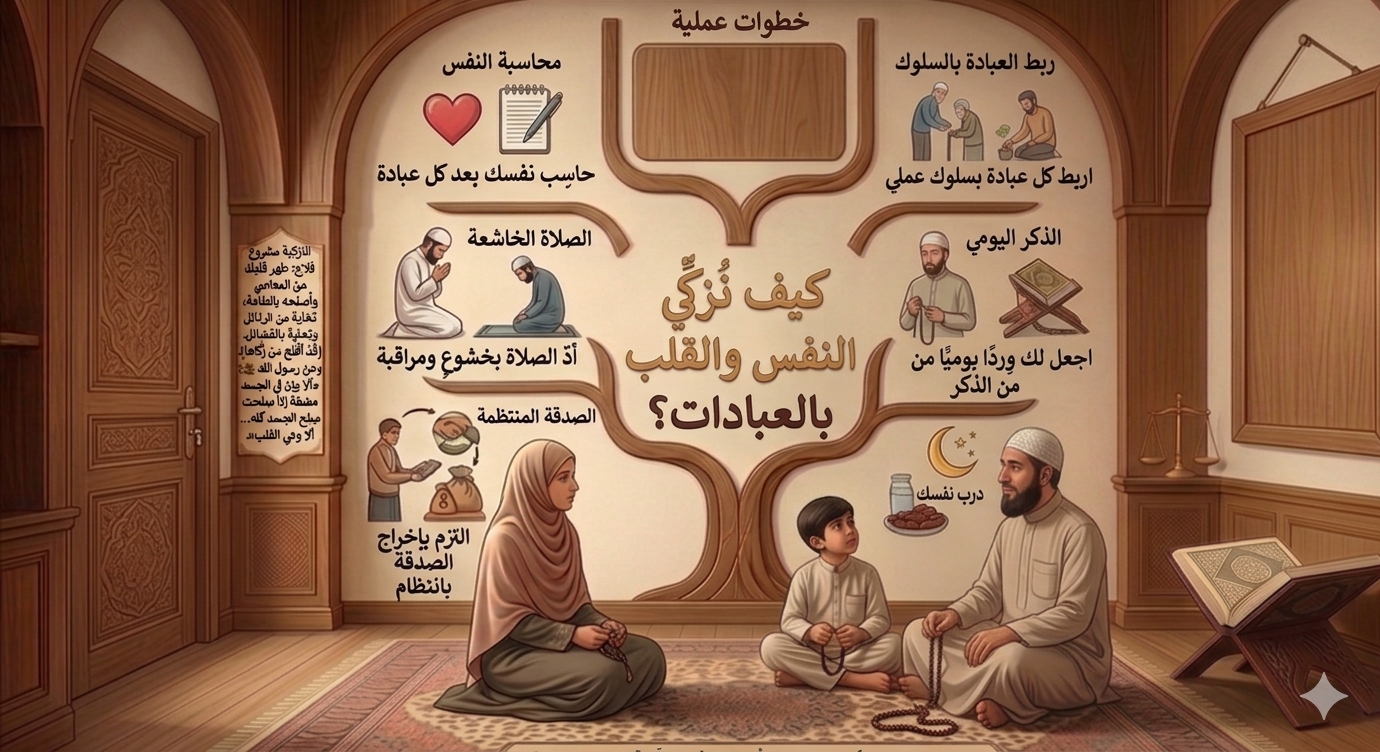 قد أفلح من زكّاها: تزكية القلب والنفس بالعبادات