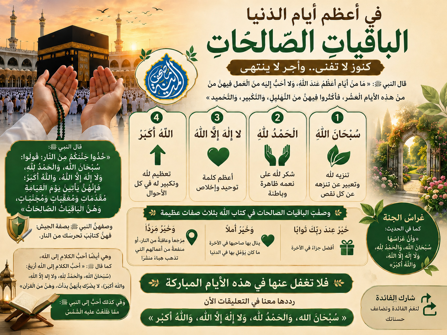 الباقيات الصالحات.. كنزٌ ثمين في العشر!